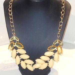 Yellow Rhinestones statement necklace